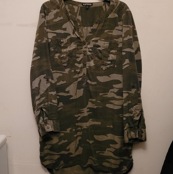 Express l camo shirt dress - Picture 1 of 4